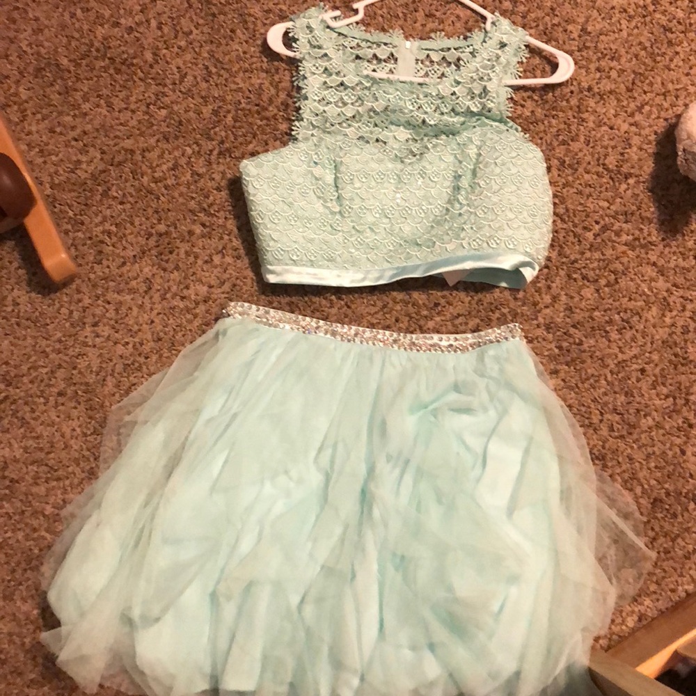 Sequin Hearts Teal two piece